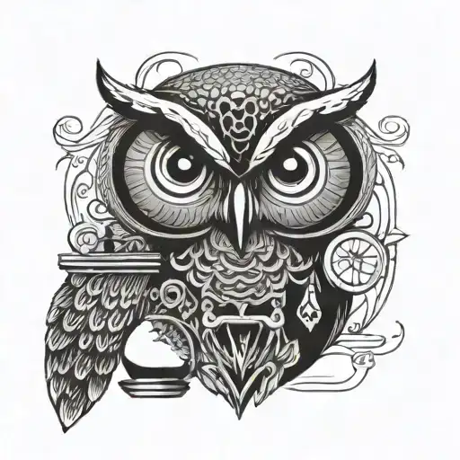 Owl With Hourglass