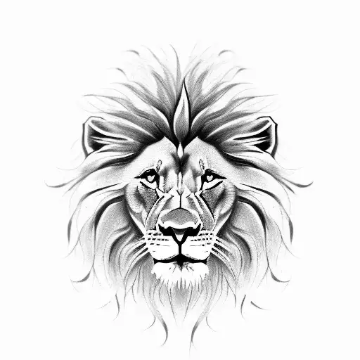 Realistic Lion With Roses