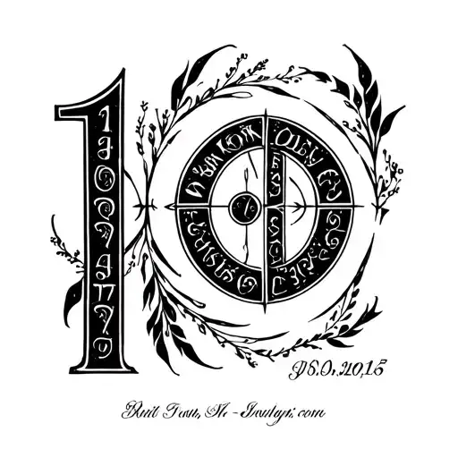 The Number 10 Surrounded By 4 Birth Dates In A Circle