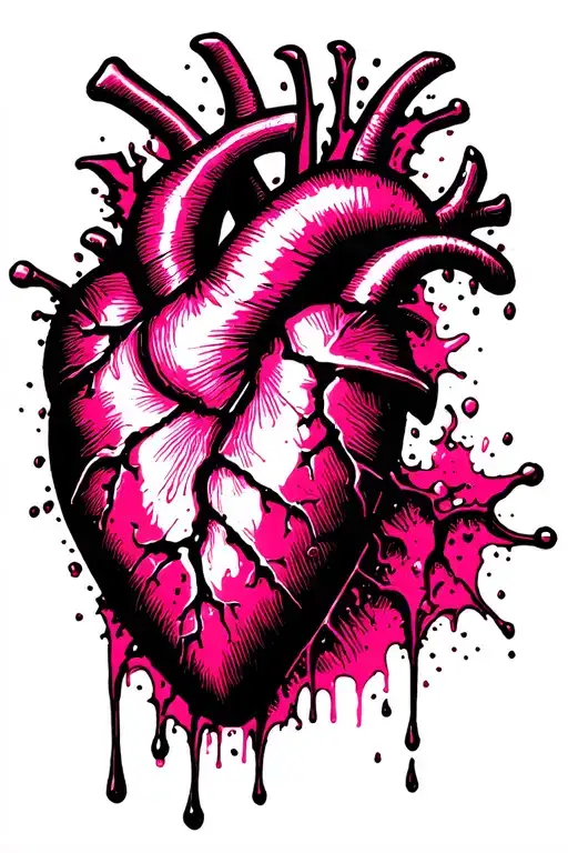 Broken Heart That Is Bleeding Pink Treason