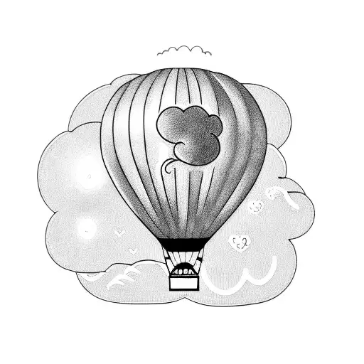 Gear Hot Air Ballon With Cloud