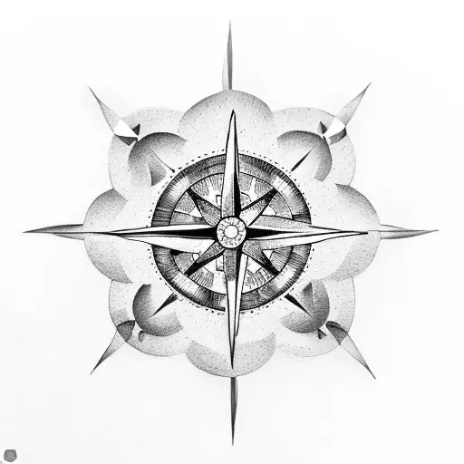 Tomato Slices Arranged To Form A Compass Rose