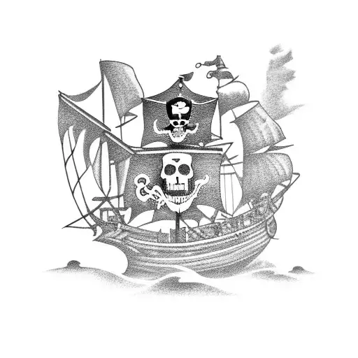 Pirate Ship With A Music Band Playing On It