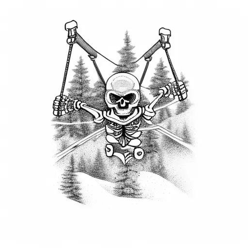 Skeleton Climbing Ski Lift