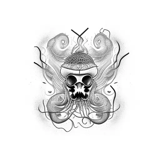 Portuguese Man Of War Jelly Fish Half Sleeve