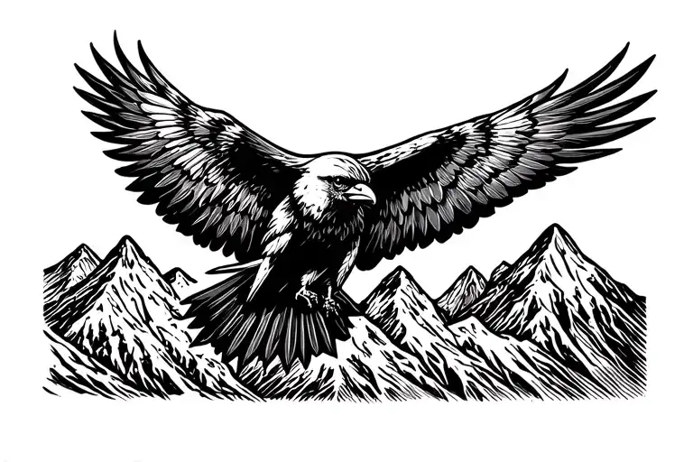 Mountains Crow Flying