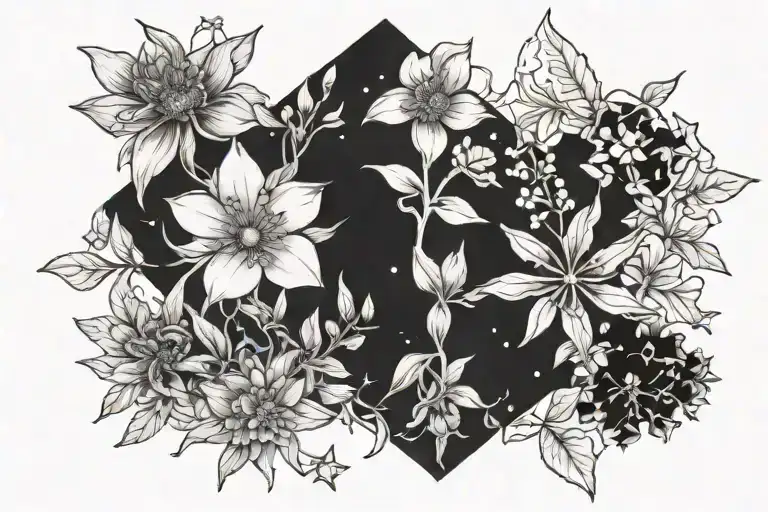 Gemini Constellation Honeysuckle Aster And Larkspur