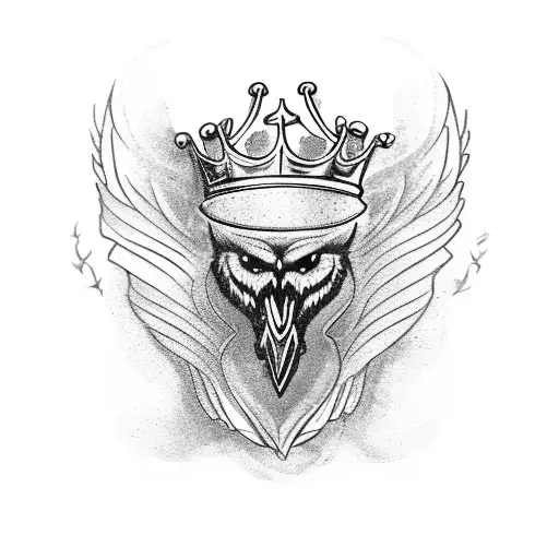 Letter A With Wings And Crown