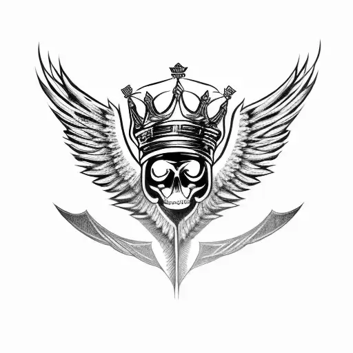 A With Wings And Crown