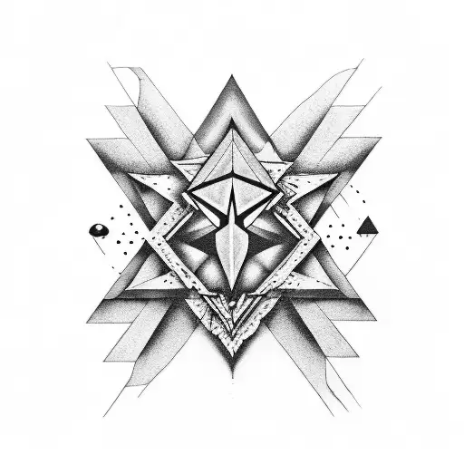 A Blackwork Tattoo Merging The Themes Of Pink Floyd's Music And The World Of One Piece