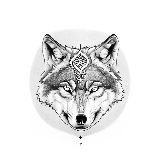 Wolf With Treble Clef Behind