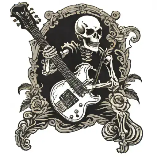 Skeleton Playing Bass Guitar