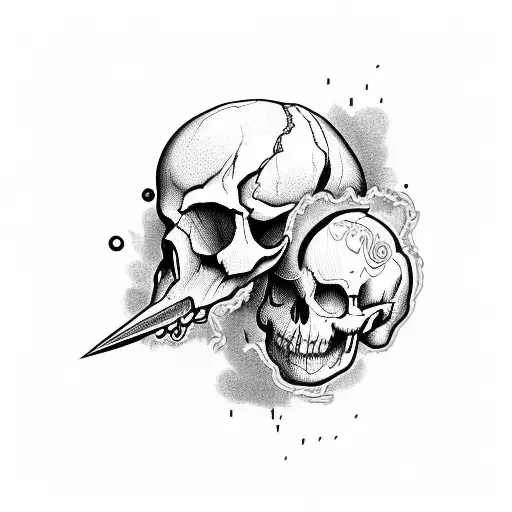 Raven With A Skull And An Anatomically Correct Heart