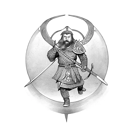 A Fierce Viking Warrior Wielding A Battle Axe