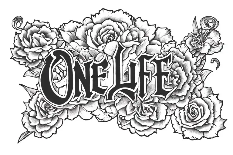 One Life Lettering Chicano Style