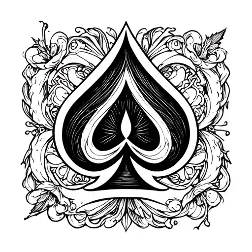 Spade Symbol Incorporating Elements Intertwined