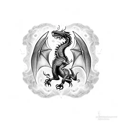 Dragon With Spread Wings Skinny