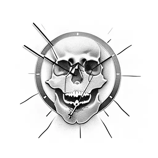 Skull With Clock In Mouth