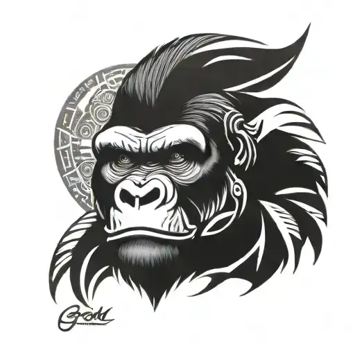 Gorilla Maori Tattoo Design