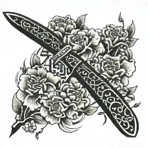 Katana And Higanbana Flowers