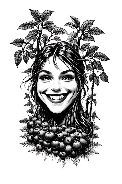 Cerberry With A Grin Against The Backdrop Of A Gloomy Forest