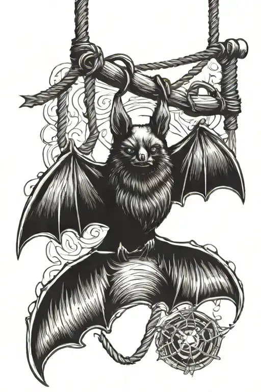 Bat Hanging By Noose