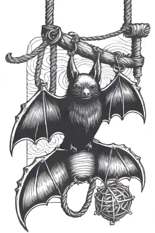 Bat Hanging By Noose