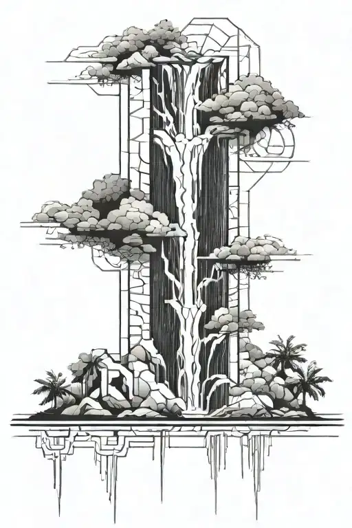 Geometric Design Inspired Waterfall