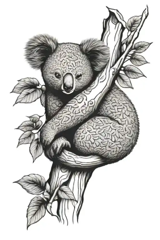 Koala Hugging Tree