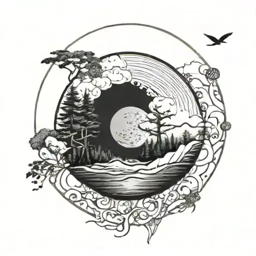 A Vinyl Record Morphing Into A Nature Scene