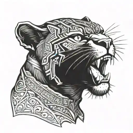 Black Panther Face Profile Holding