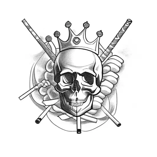 Skull With A Cigarette Crown