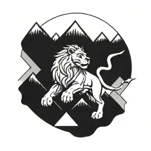 Mountains Lion And Shuriken