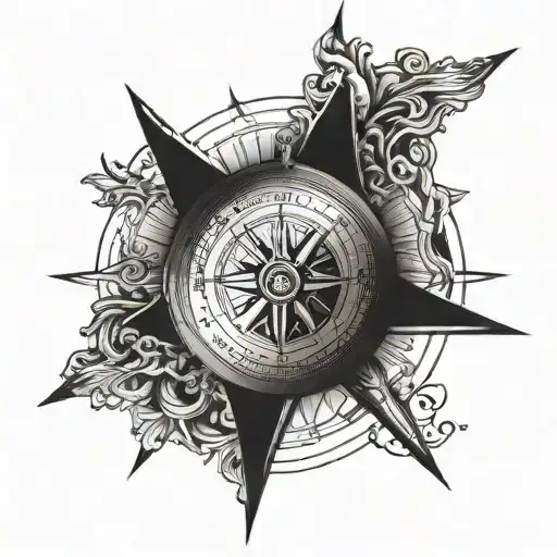 Vintage Compass With Cross