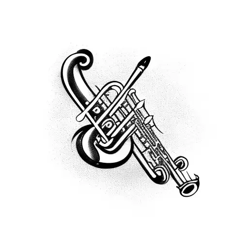 Saxophone With Treble Clef Note Without Background