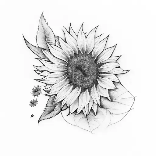 Sunflower And Cosmos