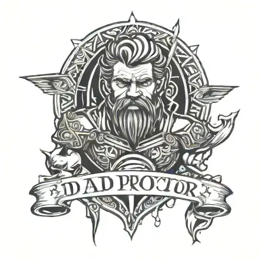 Dad Protector Man Strong