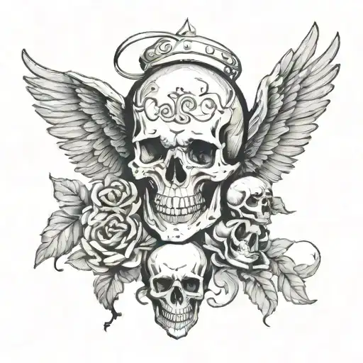 Skull And Angel Ancient