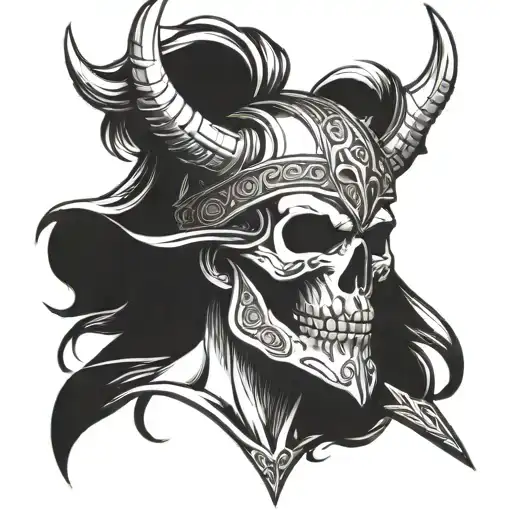 Skull And Viking Warrior