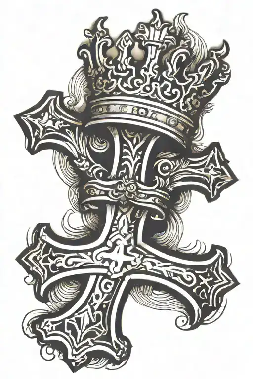 Christianity Cross With A Crown On Top