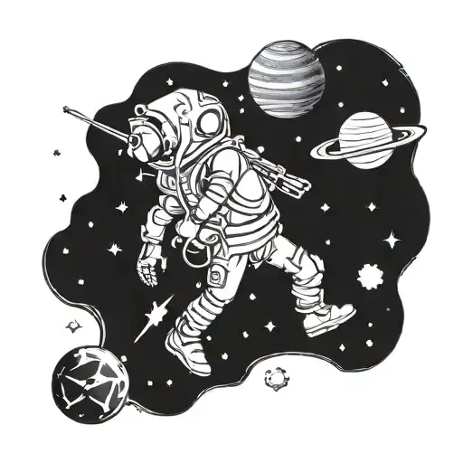 A Computer Engineer Navigating Through A Galaxy Of Planets And Stars