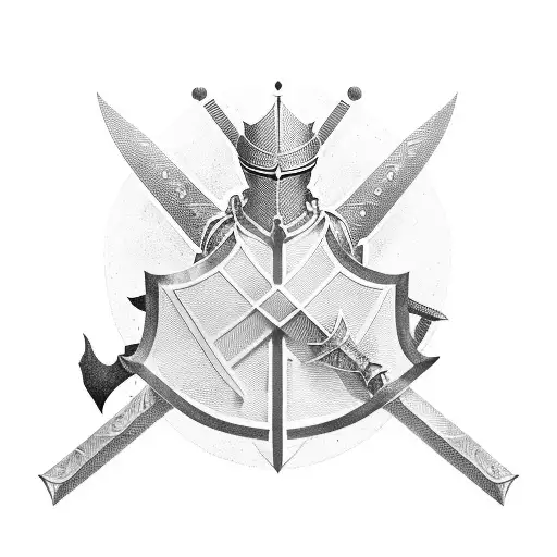 Crusader Knight On One Knee Holding Sword