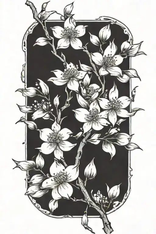 Flowering Dogwood Tree Branch