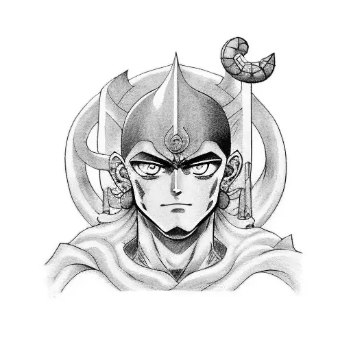 Incorporate Iconic Symbols From Berserk And Jojo's Bizarre Adventure Into A Blackwork Tattoo Design