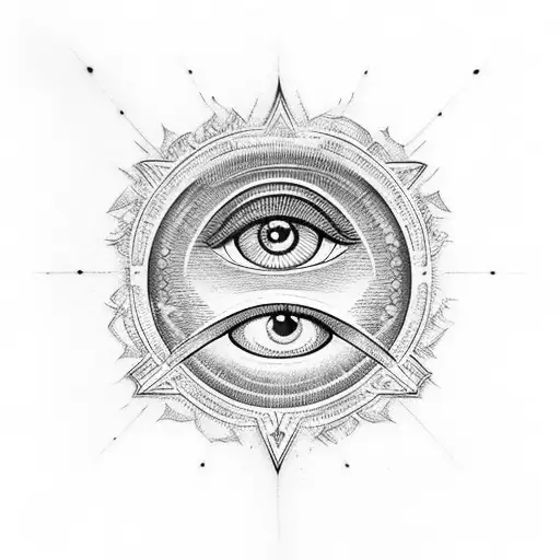 All Seeing Eye With Fire And Ice
