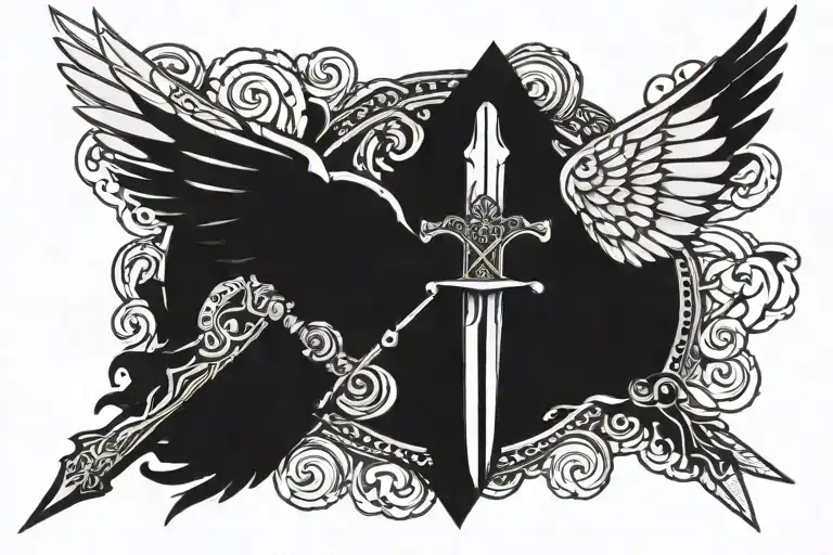 Wings And Sword Surrounded