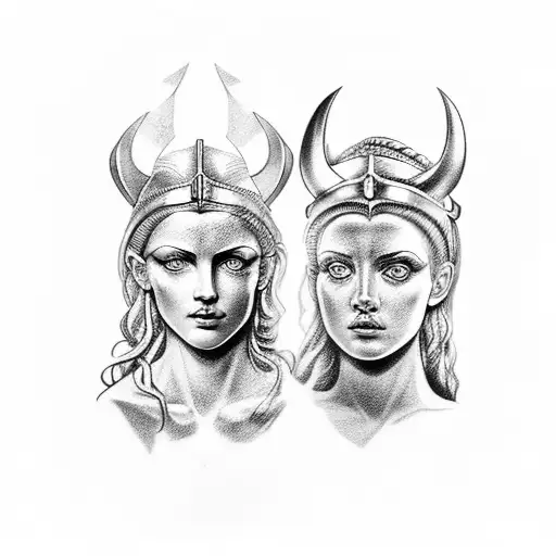 Half Ancient Greek Goddess Statue Head And Half Female Vikings