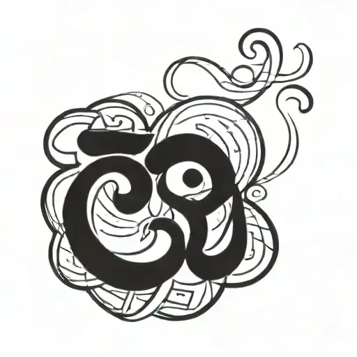 Om Symbol In Graffitti Lettering Style