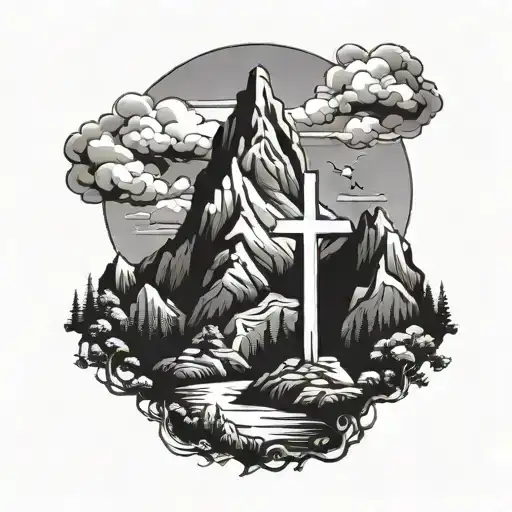 3 Cross On Mountain Peak