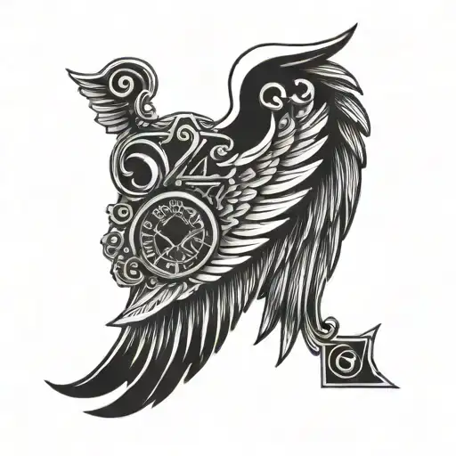 August 12 2022 In Roman Numerals With Angel Wings